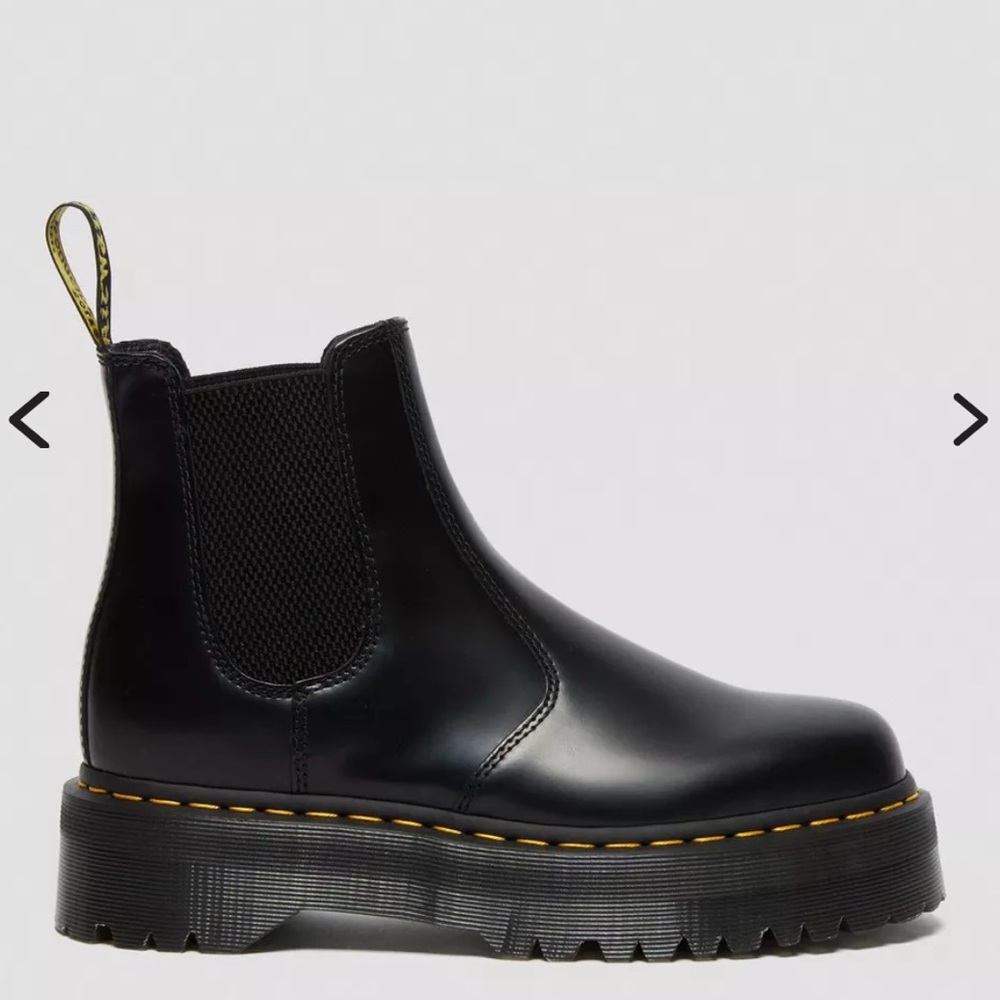 Dr. Martens Black Smooth Leather Platform Boots